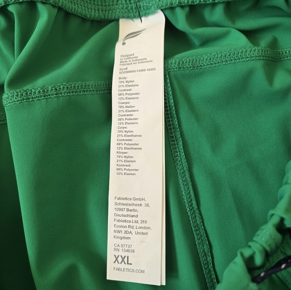 NWT Fabletics The One Short Ventilated 7in Mens Size XXL Verde Green Color - Picture 15 of 16